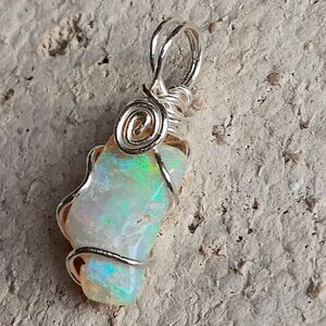 Australian Opal Pendant Lightning Ridge Sterling Silver Double Sided